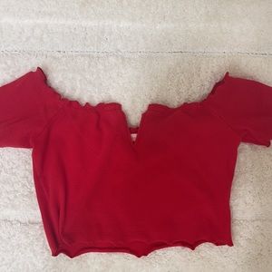 red re:named crop top